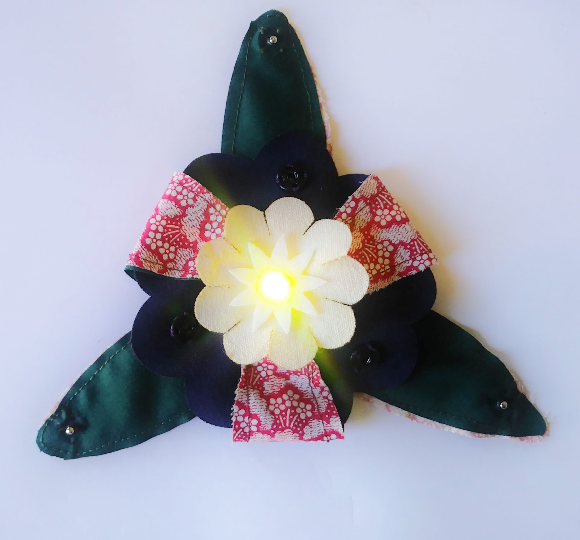 E-Textile LED Flower Brooch